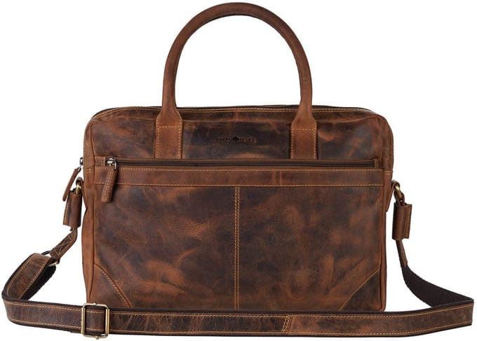 GREENBURRY laptoptas met laptopvak Vintage Laptop Case Brown bruine