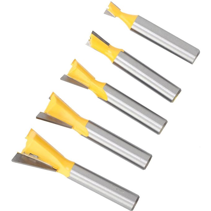 5 Stuks Houtbewerking Zwaluwstaart Bovenfreesbit Zwaluwstaart Eindfreesbit voor Houtbewerking