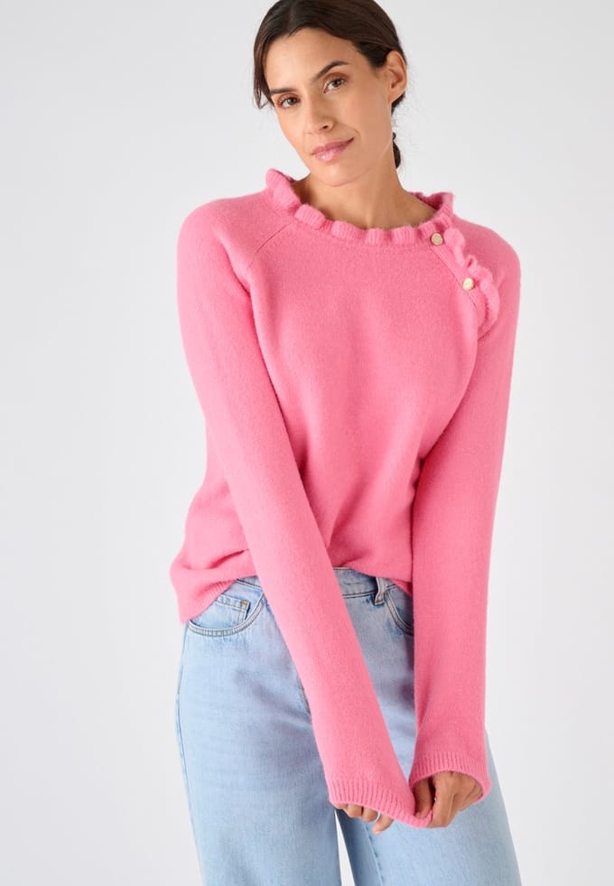 Damart - Trui volants met Thermolactyl-label - Dames - Roze - M