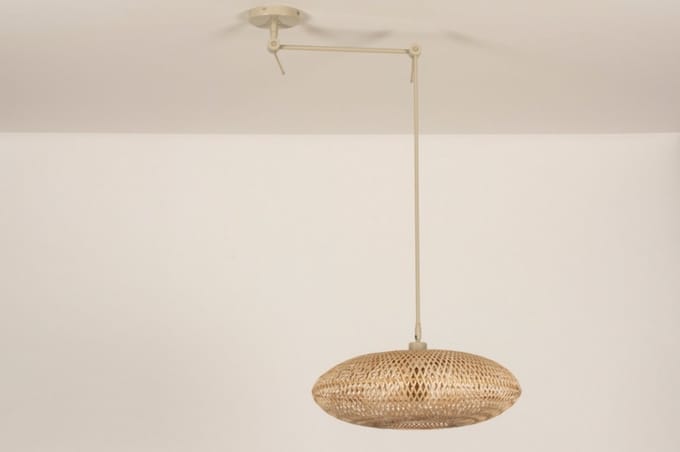 Lumidora Hanglamp 31231 - BAMBOO - E27 - Bruin - Beige - Naturel - Zand - Metaal