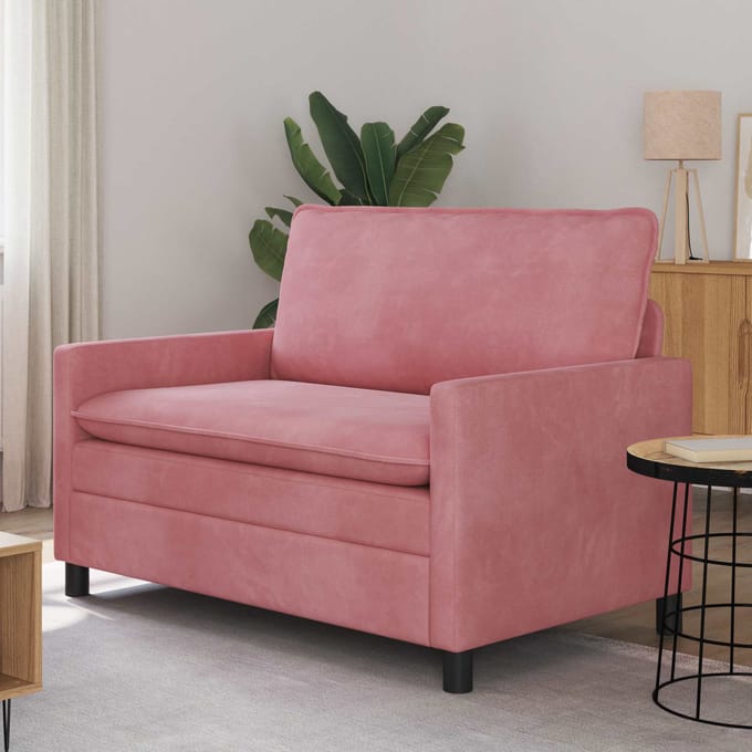 vidaXL - Bank - Roze - 126 - x - 81 - x - 87,5 - cm - Fluweel