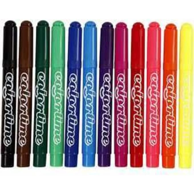 Colortime stift,  5 mm lijn, Standaard-kleuren, 12 stuks