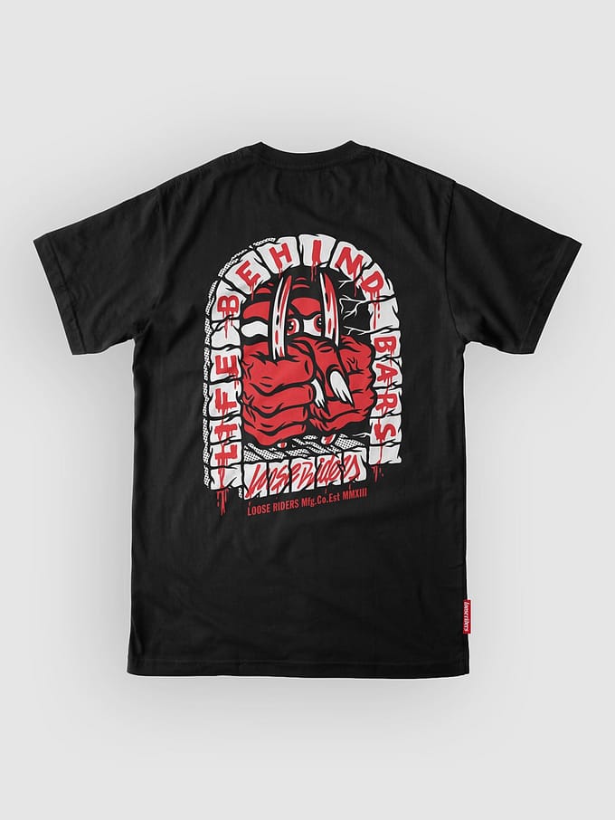 Loose Riders Life Behind Bars Tech Tee zwart