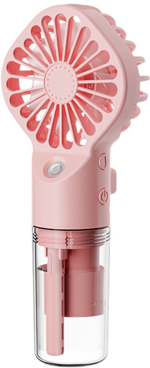 Handventilator - Mini Ventilator-Oplaadbare Handventilator met Waterspray - Draagbare Hand + Tafelventilator - Ingebouwde Batterijen - Lichtgewicht, Klein maar Krachtige Handheld - Kleur: Roze