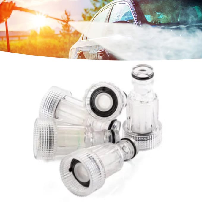 5 Stuks Auto Reiniger Waterfilter 34in Diameter Afneembaar Gemakkelijk te Reinigen Wasaansluiting Gereedschap white