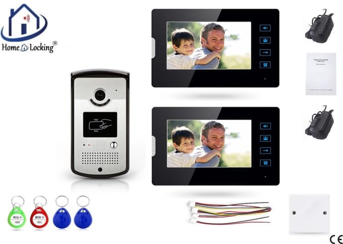 Home-Locking complete deur intercom/videofoon met 2 binnen panelen.DT-2200-1-2