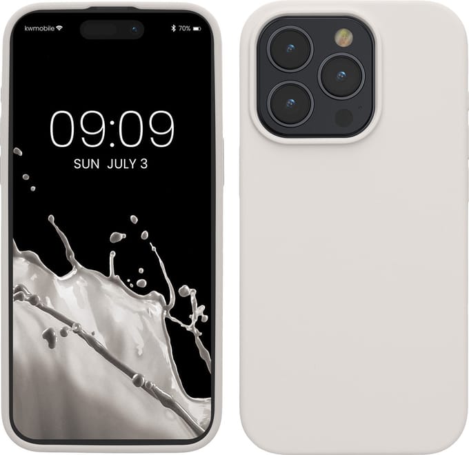 kwmobile Case voor iPhone 15 Pro Max - Slank TPU-Hoesje met Zachte Afwerking - In wit
