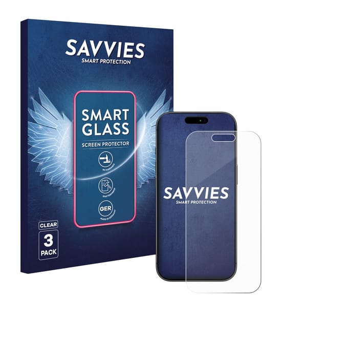 3 Stuks Savvies Screenprotector - geschikt voor Apple iPhone 17 Pro - beschermfolie glas transparant