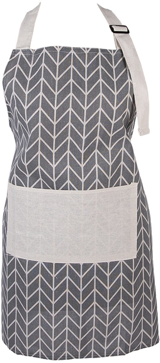 Clayre & Eef Keukenschort 69x68 cm Grijs Polyester