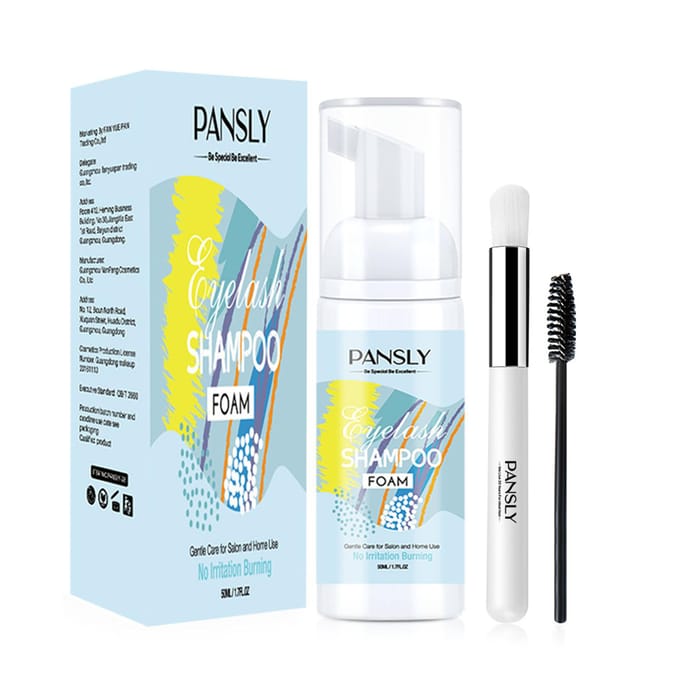 PANSLY Wimpers Shampoo Zachte Wimperreiniging Graft Verlenging Wimpers Mousse Schuim 50ml blauw