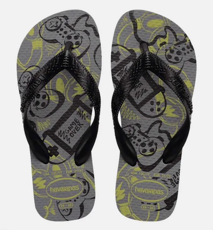 HAVAIANAS KIDS ATHLETIC Steel grey/citrus yellow-27-28