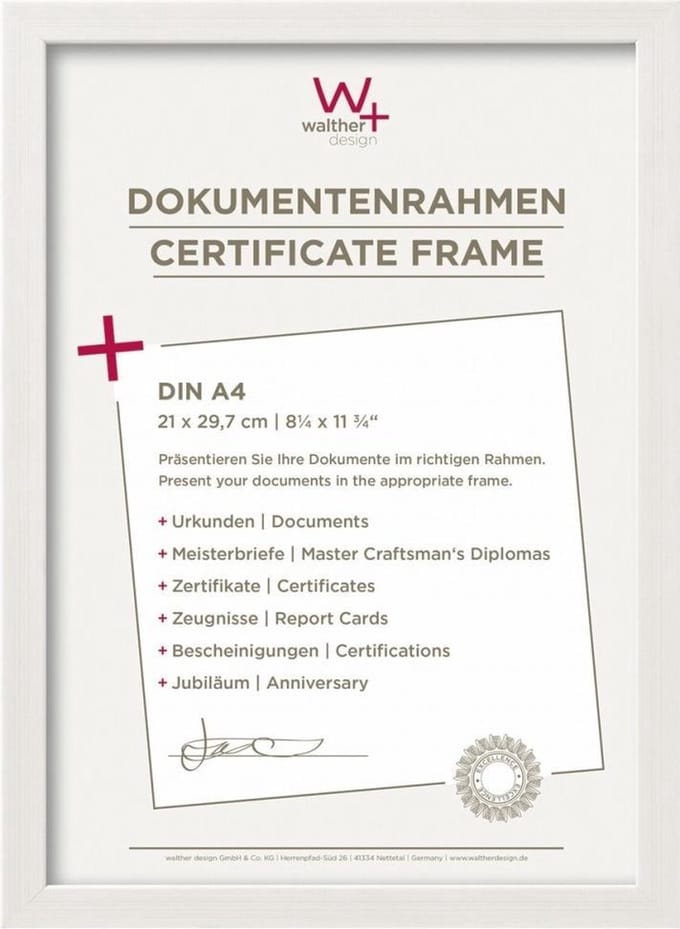 Walther Construction - Fotolijst - Fotoformaat 21x29,7 cm (DIN A4) - Wit