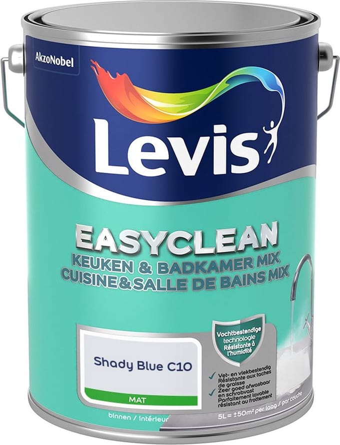 Levis - Easyclean Keuken & Badkamer Mix - Shady Blue C10 - Mengverf - 5 L