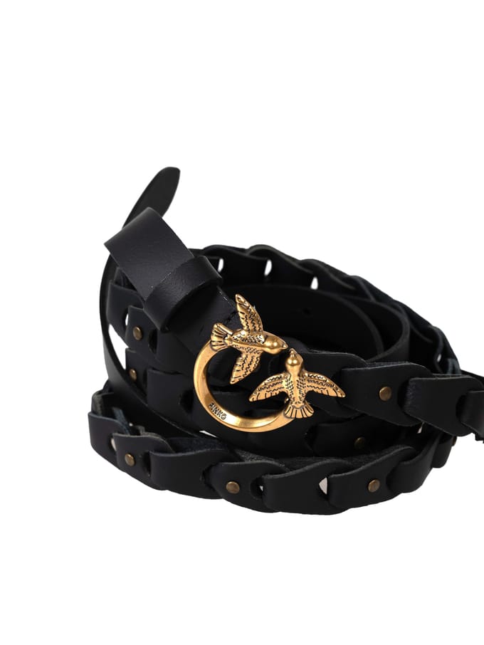 Pinko riem Love Double Belt H2 Vrouw zwart