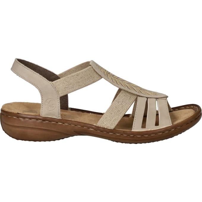 Rieker Sandalen Plat Sandalen Plat - Beige - Maat 36