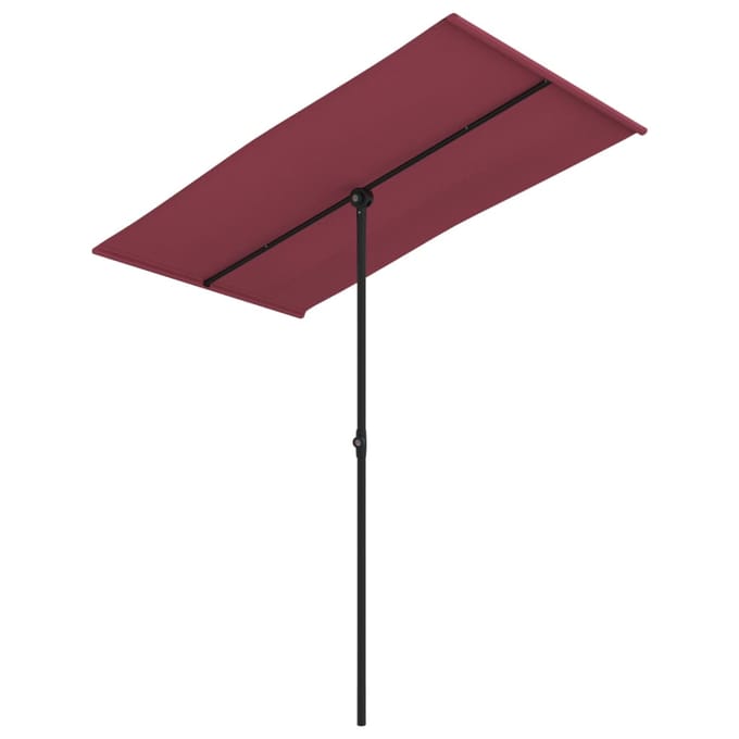 vidaXL - Parasol - met - aluminium - paal - 180x110 - cm - bordeauxrood