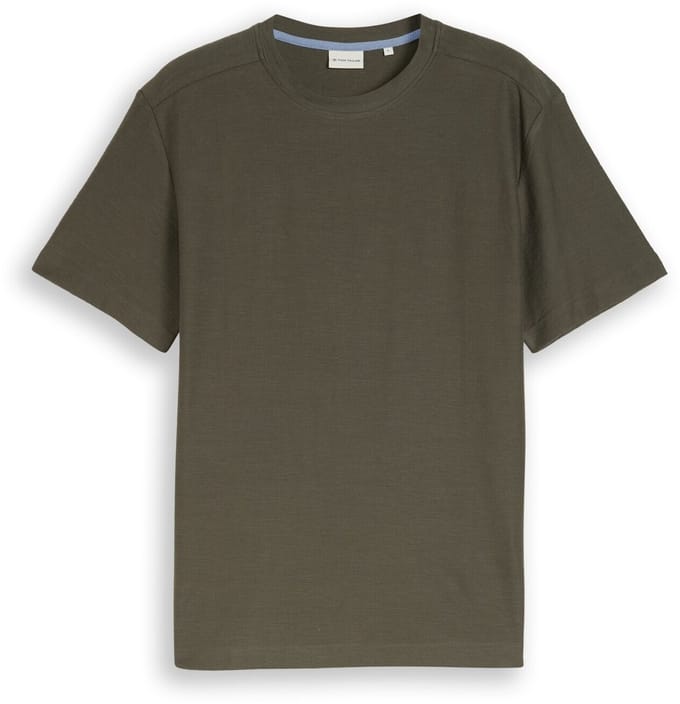 Tom Tailor - T-shirt met ottoman-structuur - Maat XXL - deep leaf green
