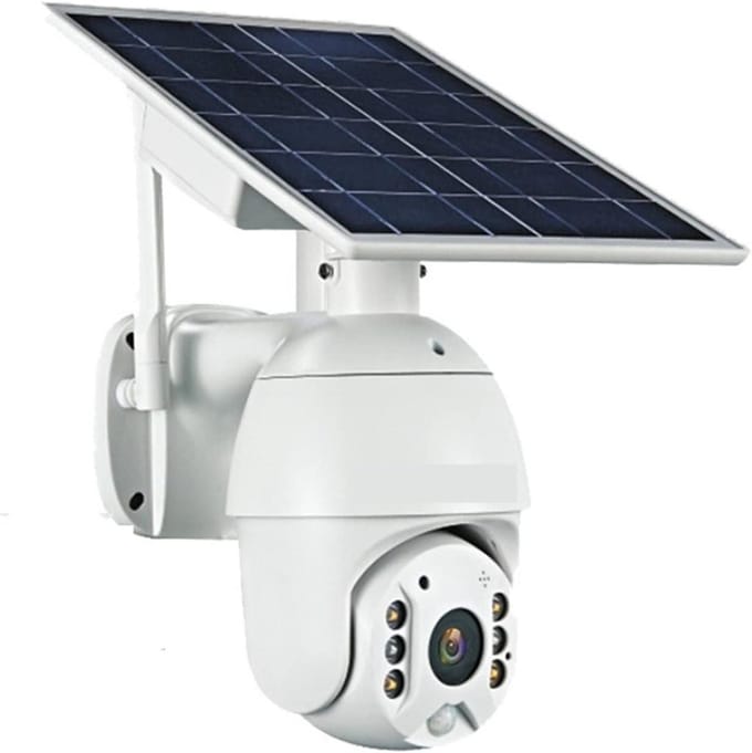 Draadloze Buiten Camera - 4G Camera Solar - Huisbeveiliging - Zonnepaneel Aangedreven - 1080P HD - Wit