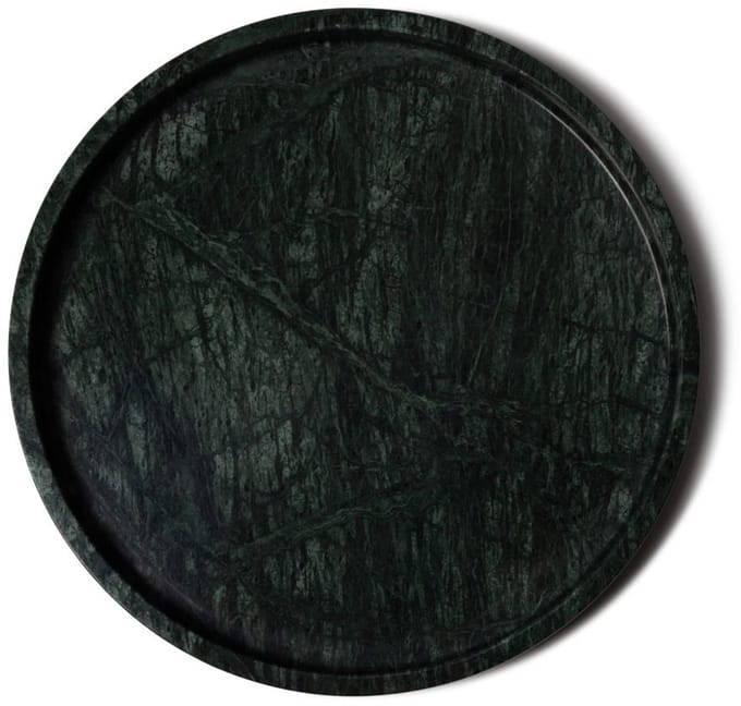 Marmer dienblad rond met rand tray Ø30cm groen