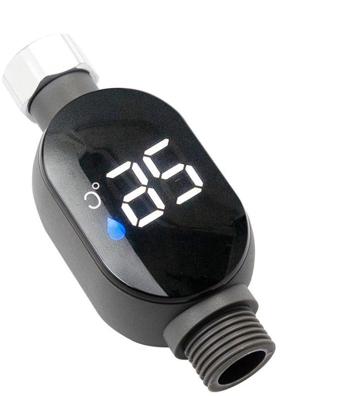 Douchetemperatuurweergave - Waterthermometer Badkamer - Douche Veiligheid - Directe Temperatuurmeting - 106 x 45 mm - Wit