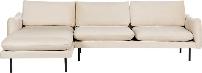 VINTERBRO - Hoekbank - Lichtbeige - Rechtszijdig - Fluweel