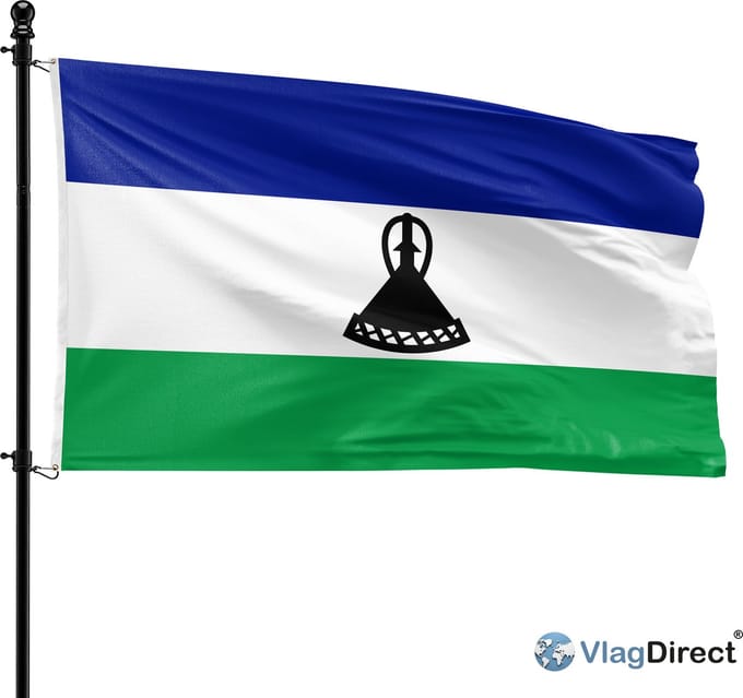 VlagDirect - Lesothaanse vlag - Lesotho vlag - 90 x 150 cm