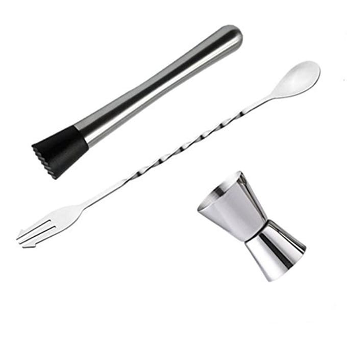 Cocktail Menglepel Stamper en 15ml 30ml Jigger Roestvrij Staal Bar Gereedschap Set voor Thuis gray