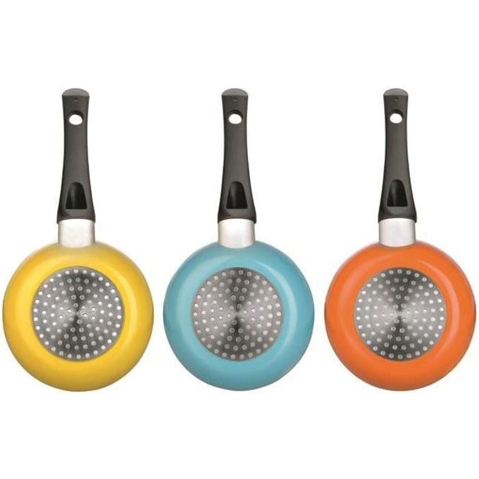 Mini Poêle - Indubasic - Aluminium - Anti-adhérent - Diamètre 14 cm - Couleur Orange vert