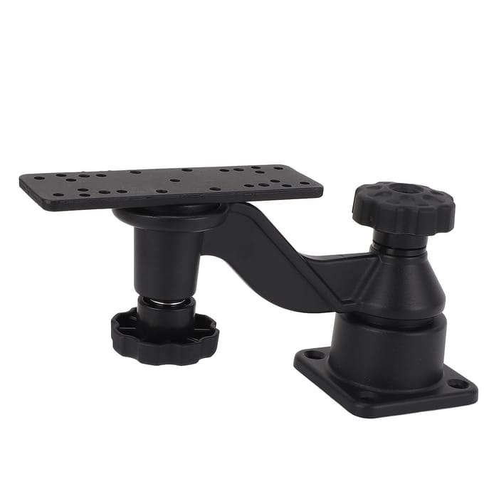 6in Zwenkarmmontage Marine Grade Aluminium Horizontale Basis Gebogen Zwenkarmmontage voor Visvinders black