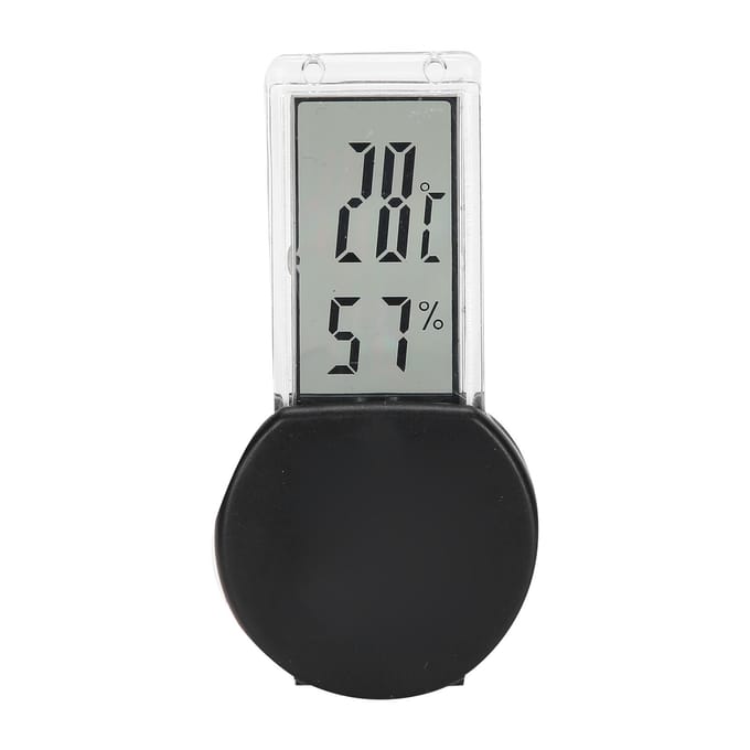 Reptielen Terrarium Thermometer Hygrometer Digitaal Display Pet Tank Temperatuurmeter Zwart