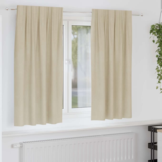 vidaXL - Gordijnen - 2 - st - Crèmekleurig - 140 - x - 175 - cm - fluweel