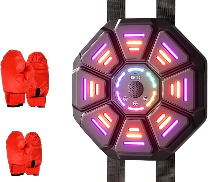 Wandbox-trainingsapparaat met LED, bokshandschoenen en Bluetooth koppeling - Voor thuis