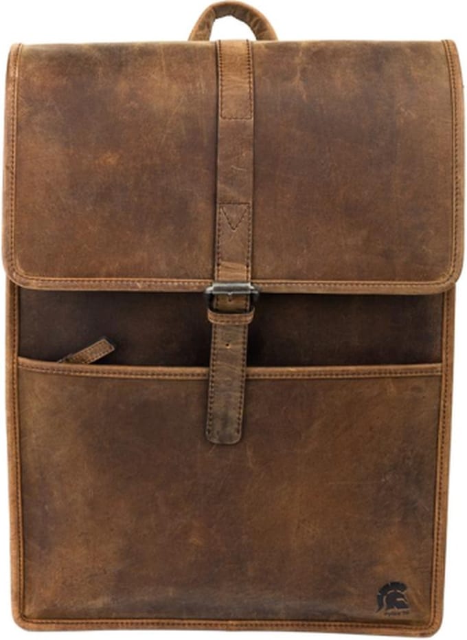 Pylos59 Hunter Laptoprugzak - Leer - 15 inch - 13L - Bruin