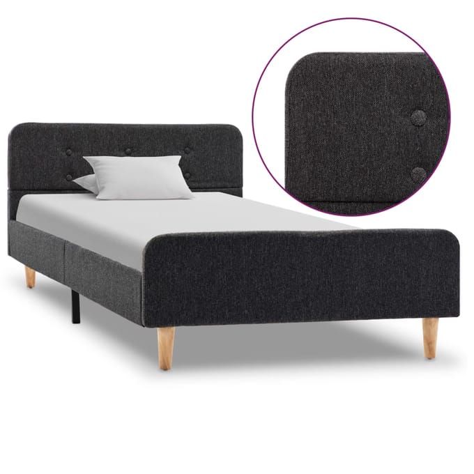 vidaXL - Bedframe - jute - donkergrijs - 90x200 - cm