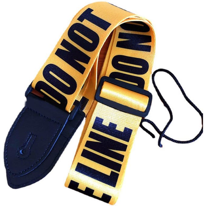 Sangle de Guitare Ceinture Universelle Polyester Cuir PU Ukulélé Guitares Électriques Motif Lettres Jaunes multi