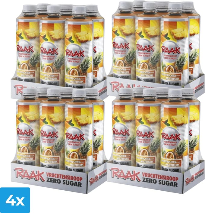4x Raak Vruchtensiroop Multivruchten Zero (6x 750ml)