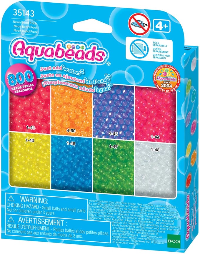 Aquabeads navulling neonkleuren- 800 parels
