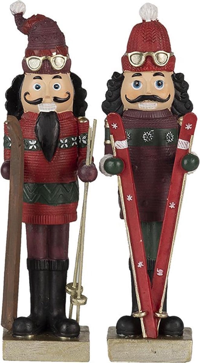 Clayre & Eef Beeld Notenkraker 17 cm Rood Groen Kunststof