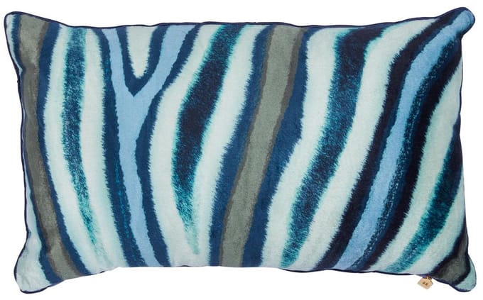 KAAT Amsterdam Wild Stripes Sierkussen - 30x50 cm - Blauw Groen