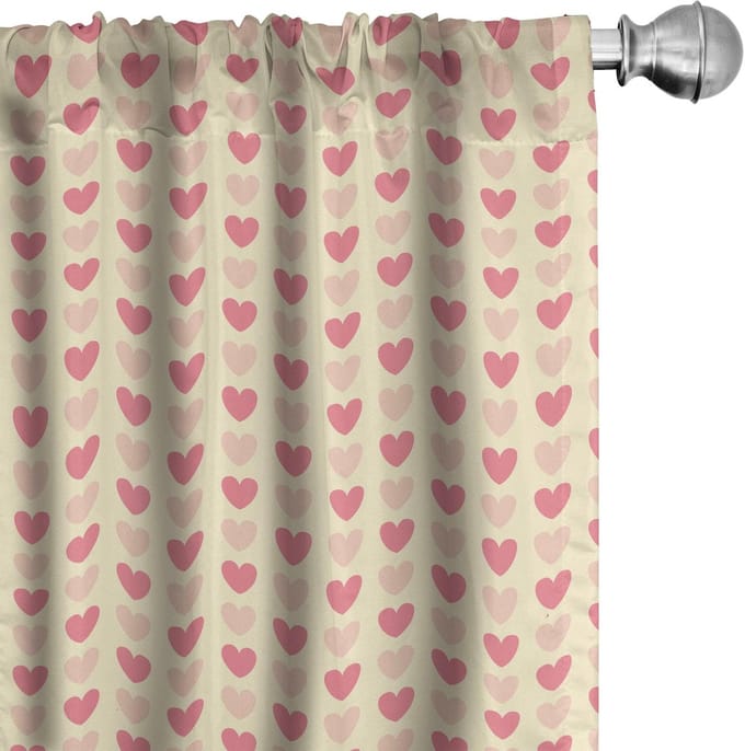 ABAKUHAUS Romantische gordijnen – 2x75x225 cm – microvezel – halfdonkerend