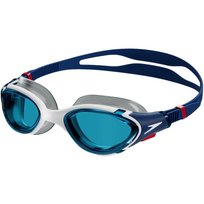 Speedo Heren Biofuse zwembril (Blauw/Wit/Rood)