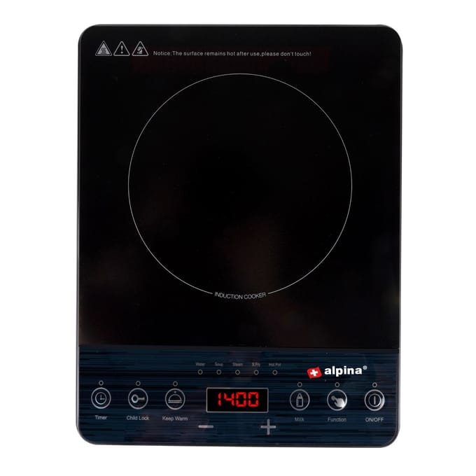 Alpina Inductieplaat - 1-Pits Kookplaat - 2000 W - Zwart
