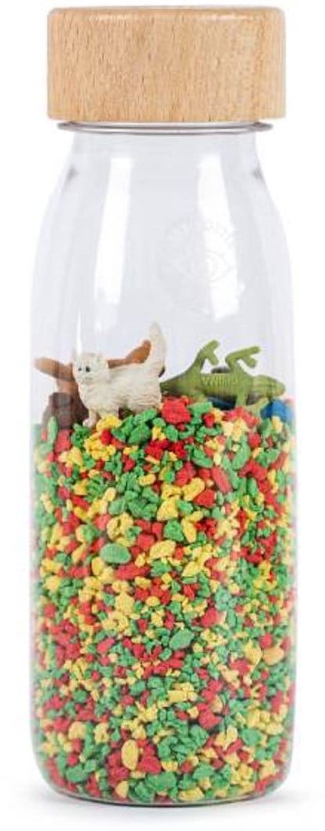Petit Boum - Babyspeelgoed sensorische fles met geluid - Groen