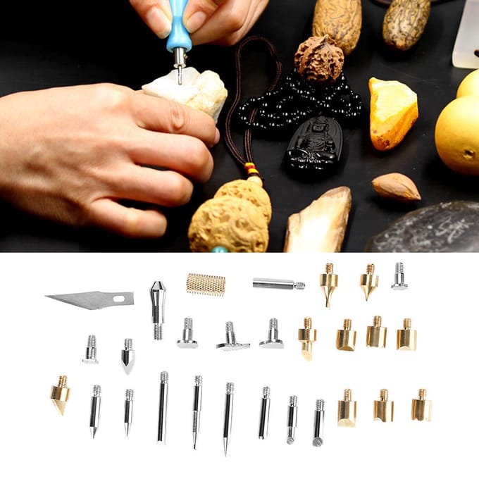 28 in 1 Wood Burning Pen Tips Set Soldering Iron Tip Set Pyrography Craft Tool Kit