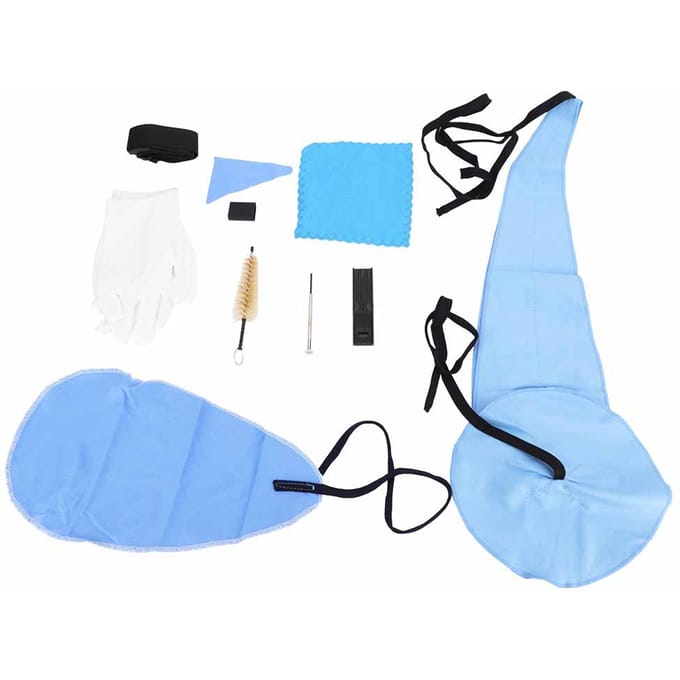 Draagbare Saxofoon Schoonmaakset Schoonmaakdoekje Mondstukborstel Riem Schroevendraaierset white