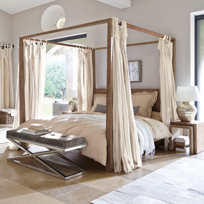 LOBERON Bed Milo antiekbruin