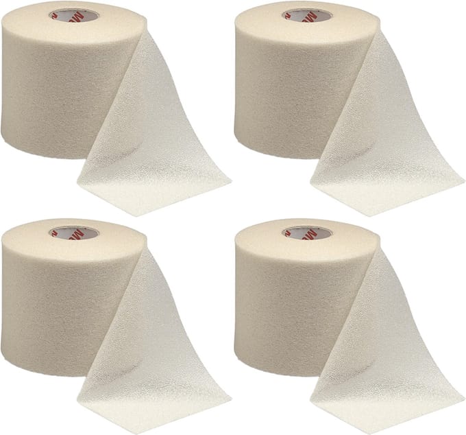 Mueller Underwrap Tape - Voetbal Sokken Tape - Scheenbeschermers tape - Wit - 4 stuks