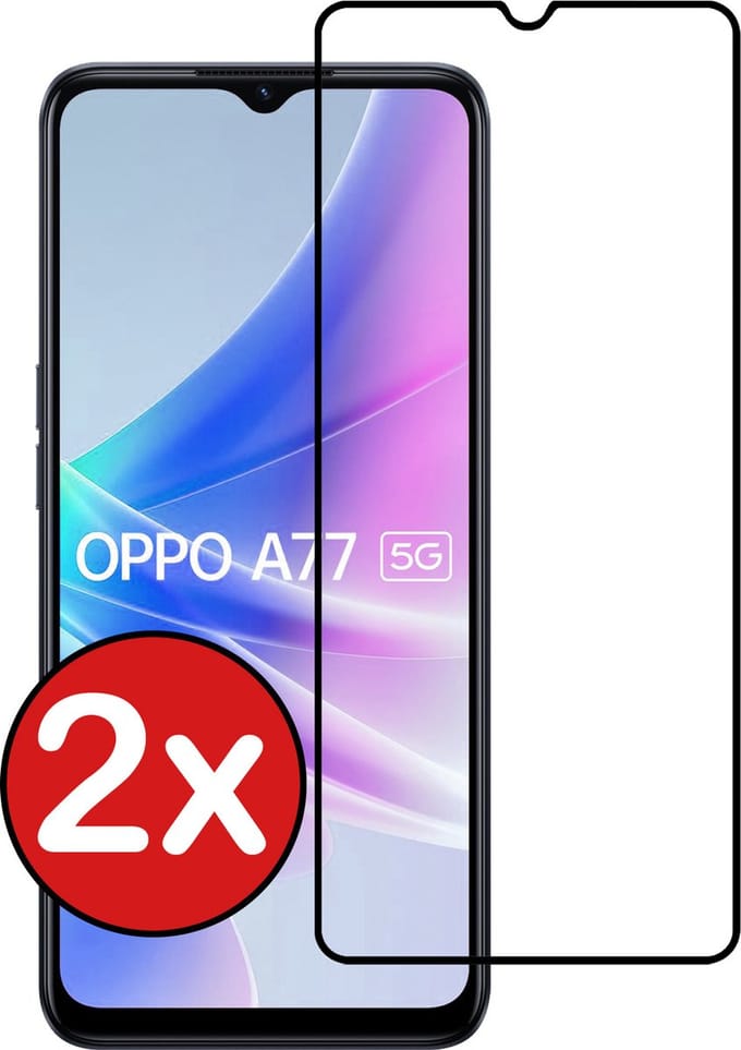 Screenprotector - 2 Stuks - Geschikt voor OPPO A77 - Full Cover - Beschermglas - Gehard Glas - Tempered Glass - Screen Protector
