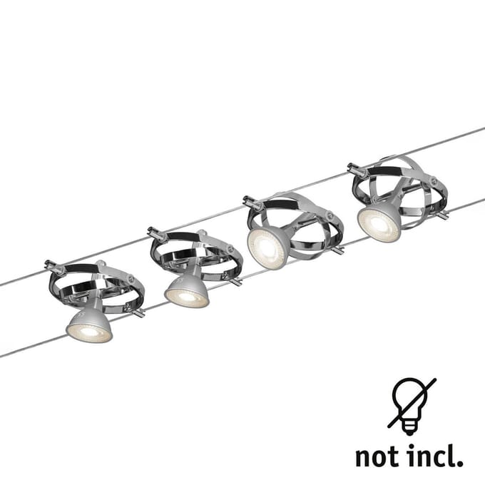 Paulmann Cardan 94144 Kabelbasissysteem GU5.3 40 W LED Chroom, Chroom (mat)