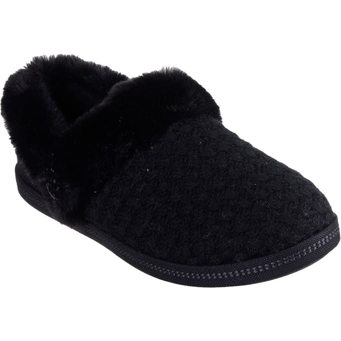 Skechers Cozy Campfire Frosty Promise Polyester Dames Zwarte Slippers